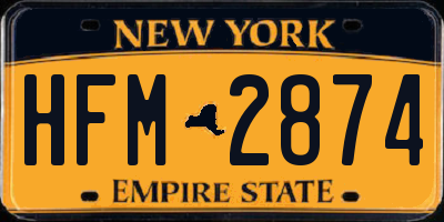 NY license plate HFM2874