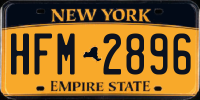 NY license plate HFM2896