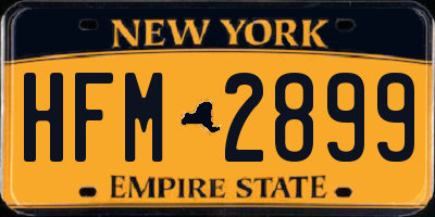 NY license plate HFM2899