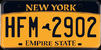 NY license plate HFM2902