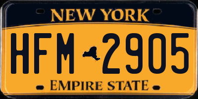 NY license plate HFM2905