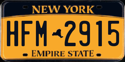 NY license plate HFM2915