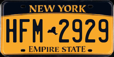 NY license plate HFM2929