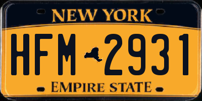 NY license plate HFM2931