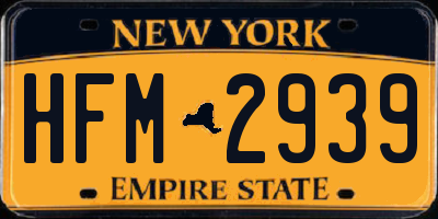NY license plate HFM2939