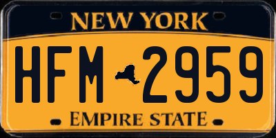 NY license plate HFM2959