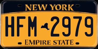 NY license plate HFM2979