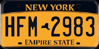 NY license plate HFM2983