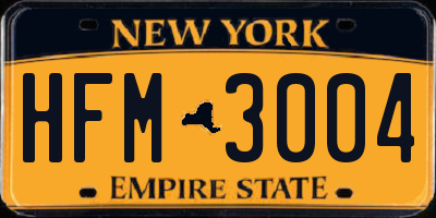 NY license plate HFM3004