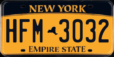 NY license plate HFM3032