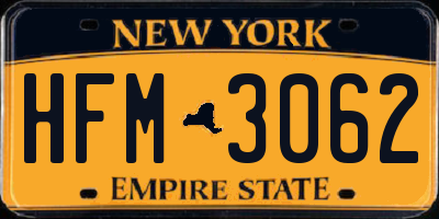NY license plate HFM3062