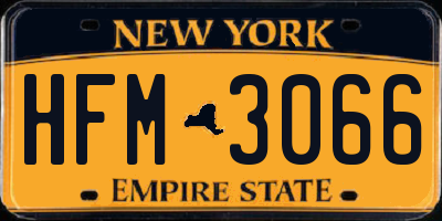 NY license plate HFM3066