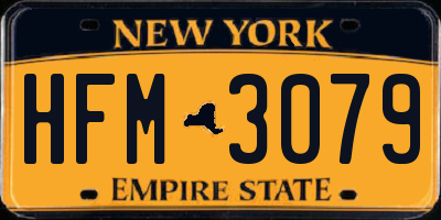 NY license plate HFM3079