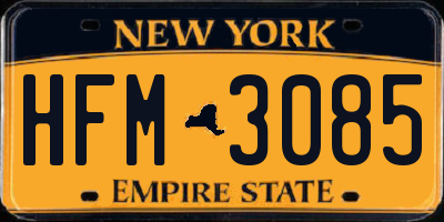 NY license plate HFM3085