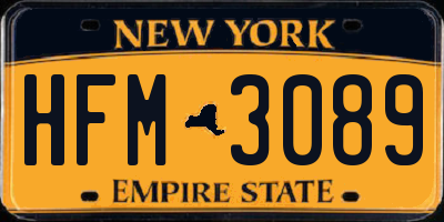 NY license plate HFM3089