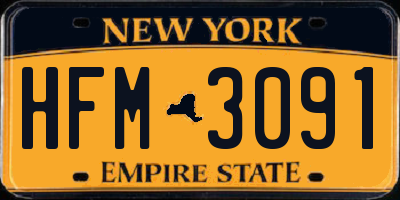 NY license plate HFM3091