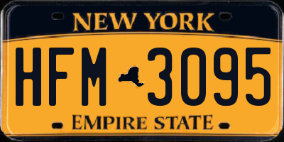 NY license plate HFM3095