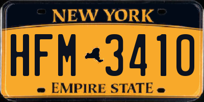NY license plate HFM3410