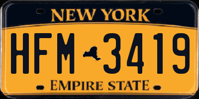 NY license plate HFM3419
