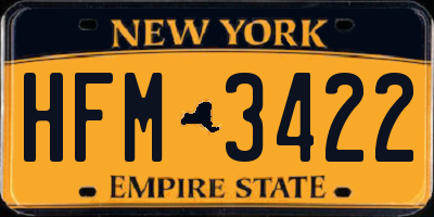 NY license plate HFM3422
