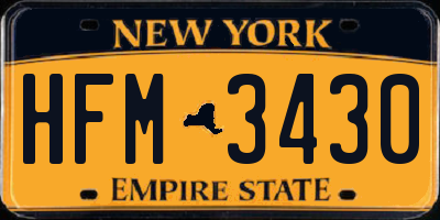 NY license plate HFM3430