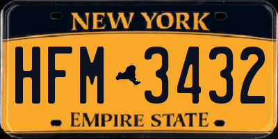 NY license plate HFM3432