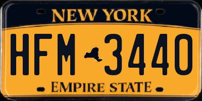 NY license plate HFM3440