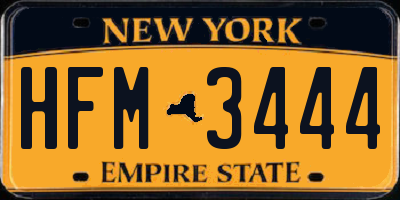 NY license plate HFM3444