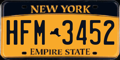 NY license plate HFM3452