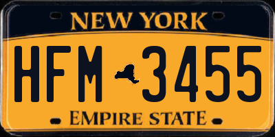 NY license plate HFM3455