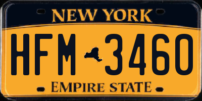 NY license plate HFM3460