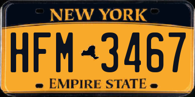 NY license plate HFM3467