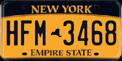 NY license plate HFM3468