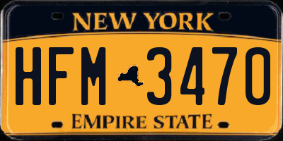 NY license plate HFM3470