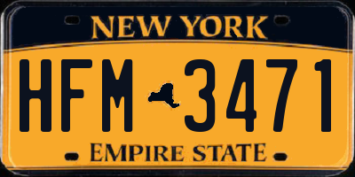 NY license plate HFM3471