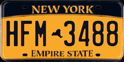 NY license plate HFM3488