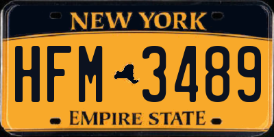 NY license plate HFM3489