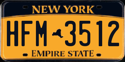 NY license plate HFM3512