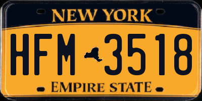 NY license plate HFM3518