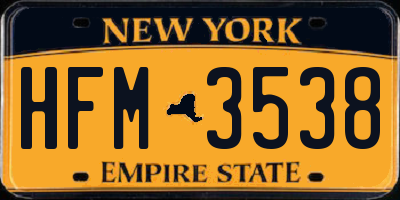 NY license plate HFM3538