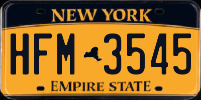 NY license plate HFM3545