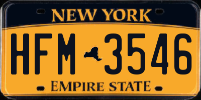 NY license plate HFM3546