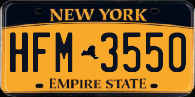 NY license plate HFM3550