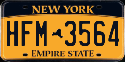 NY license plate HFM3564