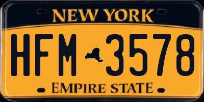NY license plate HFM3578