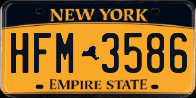 NY license plate HFM3586