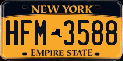 NY license plate HFM3588