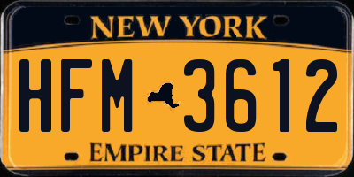 NY license plate HFM3612