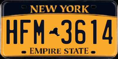 NY license plate HFM3614