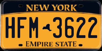 NY license plate HFM3622
